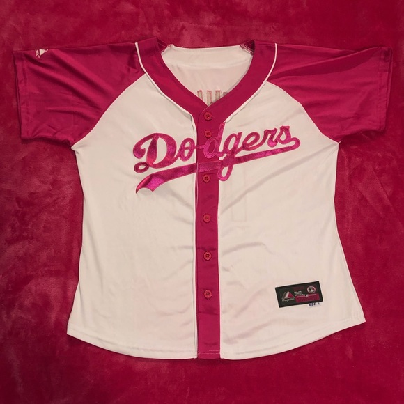 womens pink dodger jersey